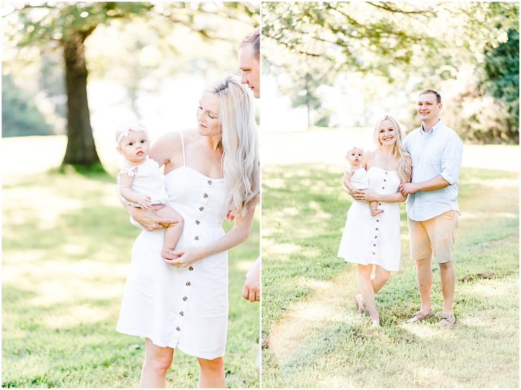 young parents holding baby girl family portrait session