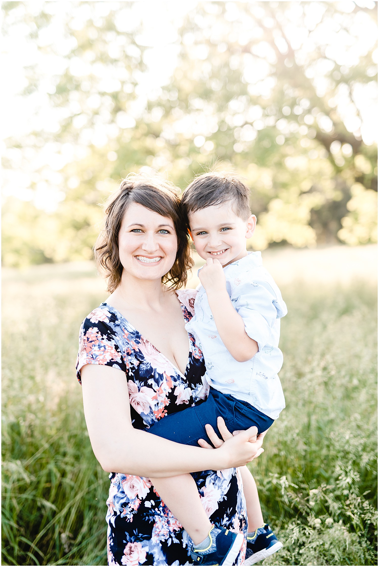 mom and young son smiling posing for camera Westphalia, mo family portrait session