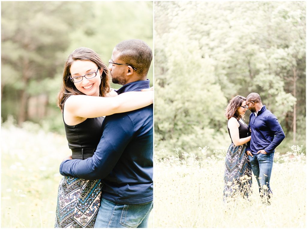 Runge Nature Center engagement session couple hugging