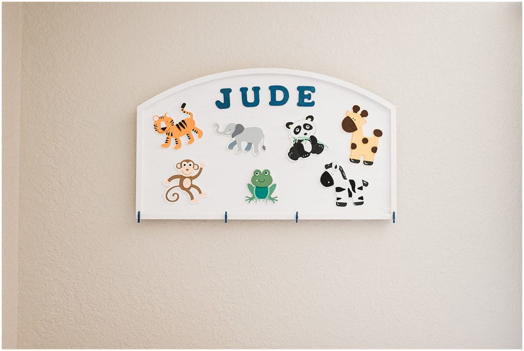 newborn sign with hooks and baby name