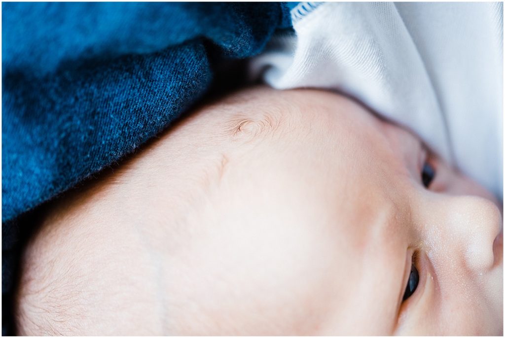 hair swirl on baby's head newborn session