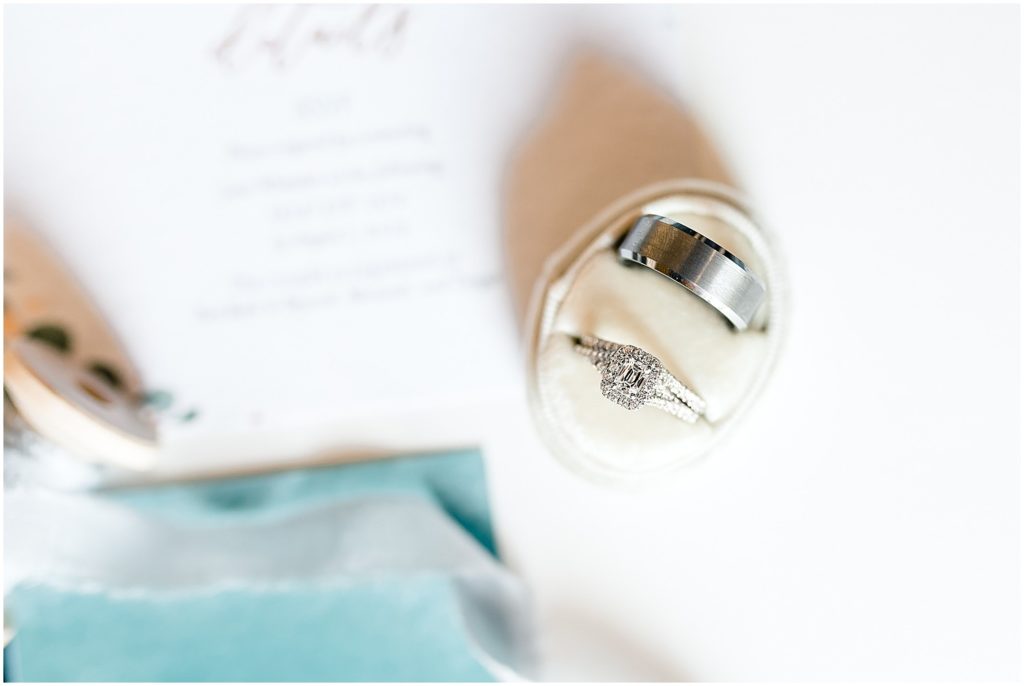 wedding rings in ivory ring box