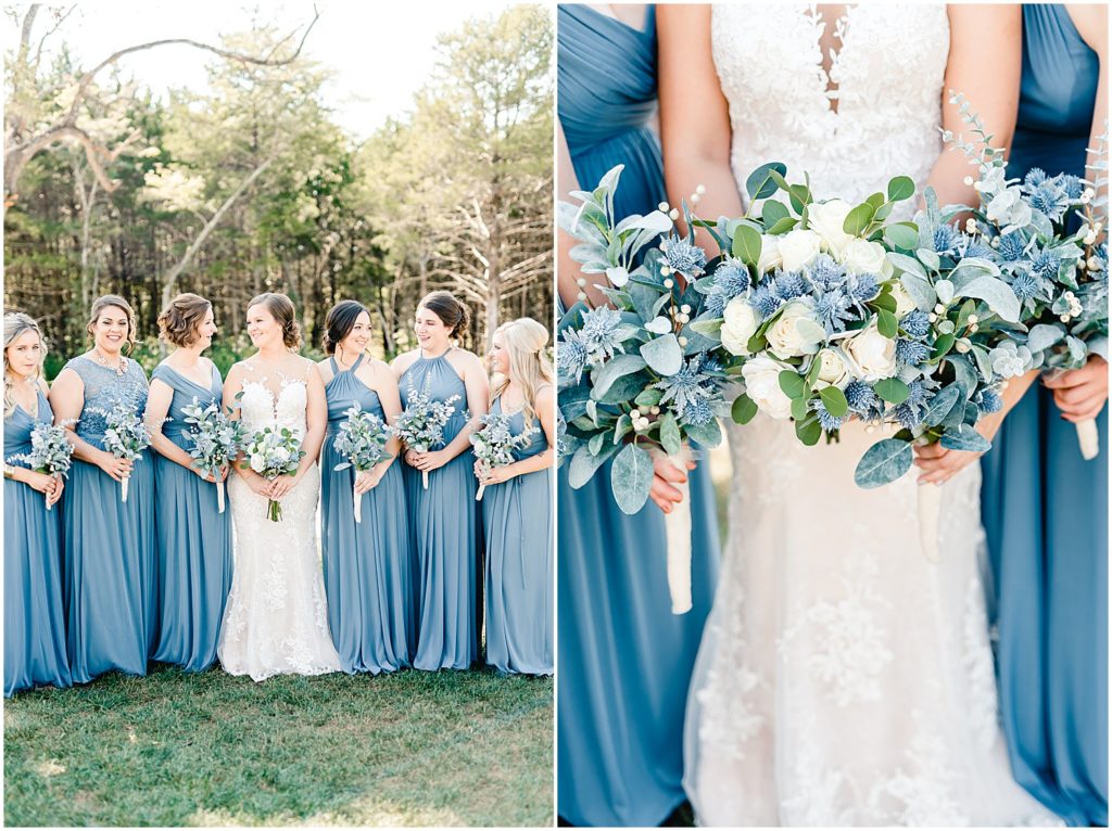 bridal party and flowers