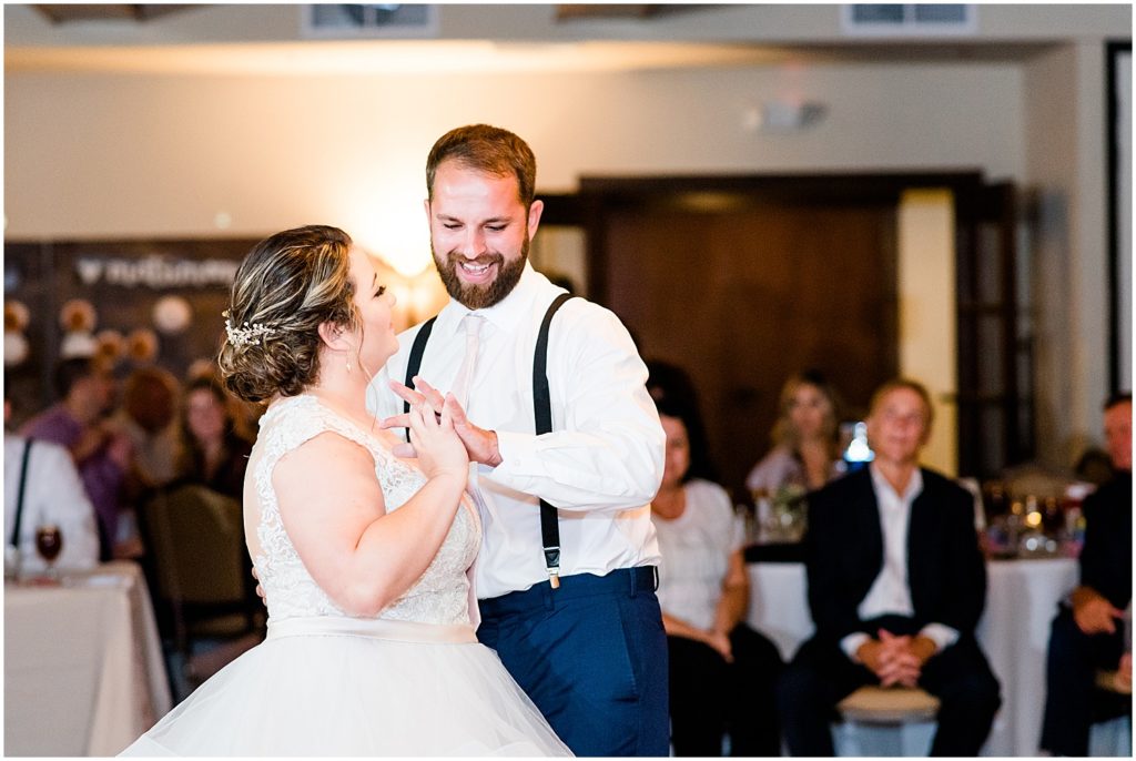 bride and groom first dance portrait