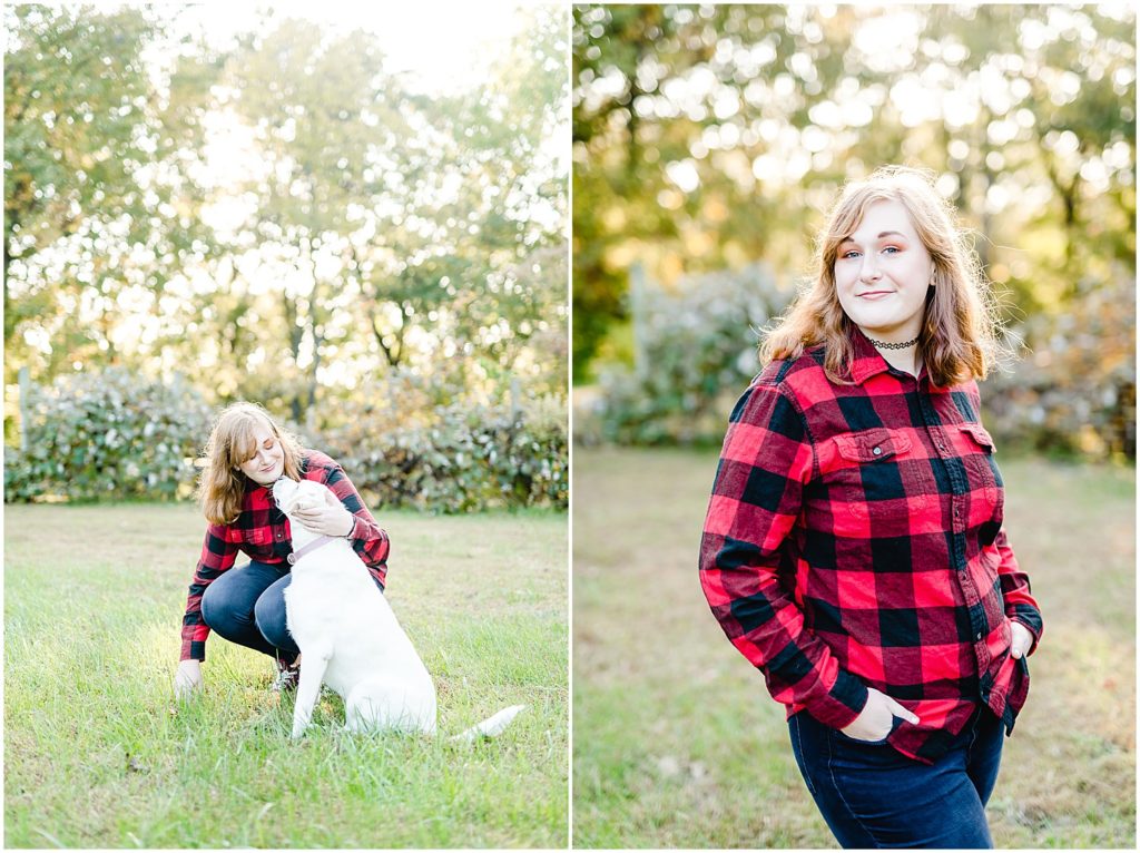 senior pictures backyard holts summit dog