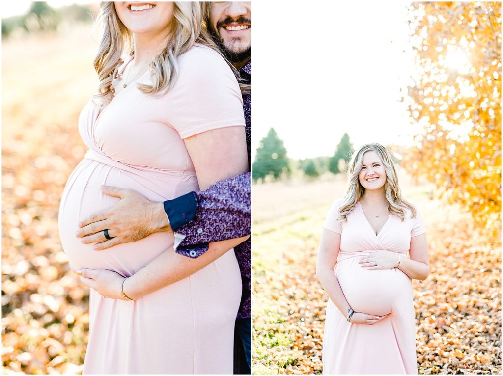 baby bump fall maternity sessions smiling mom