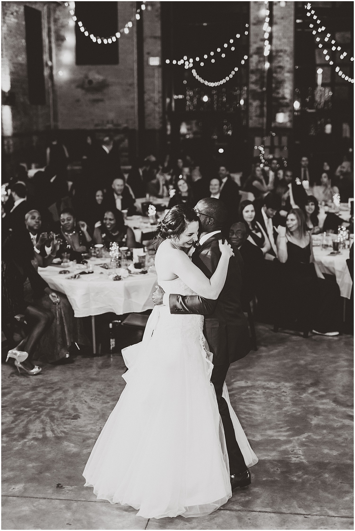 black and white bride and groom dancing wedding reception the millbottom jefferson city