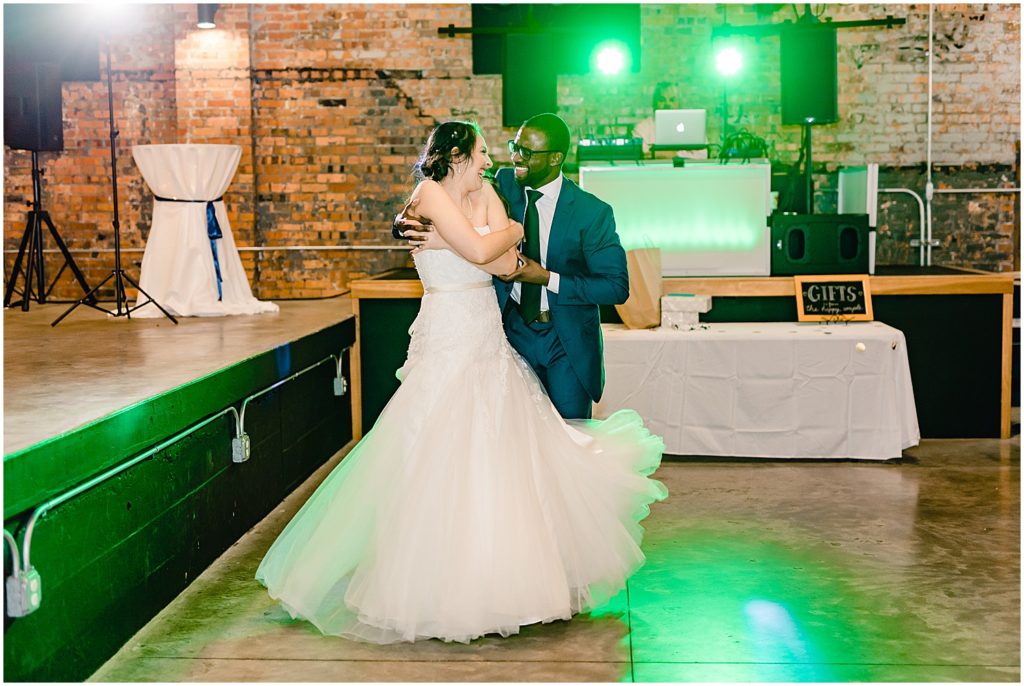 bride and groom first dance wedding reception spinning