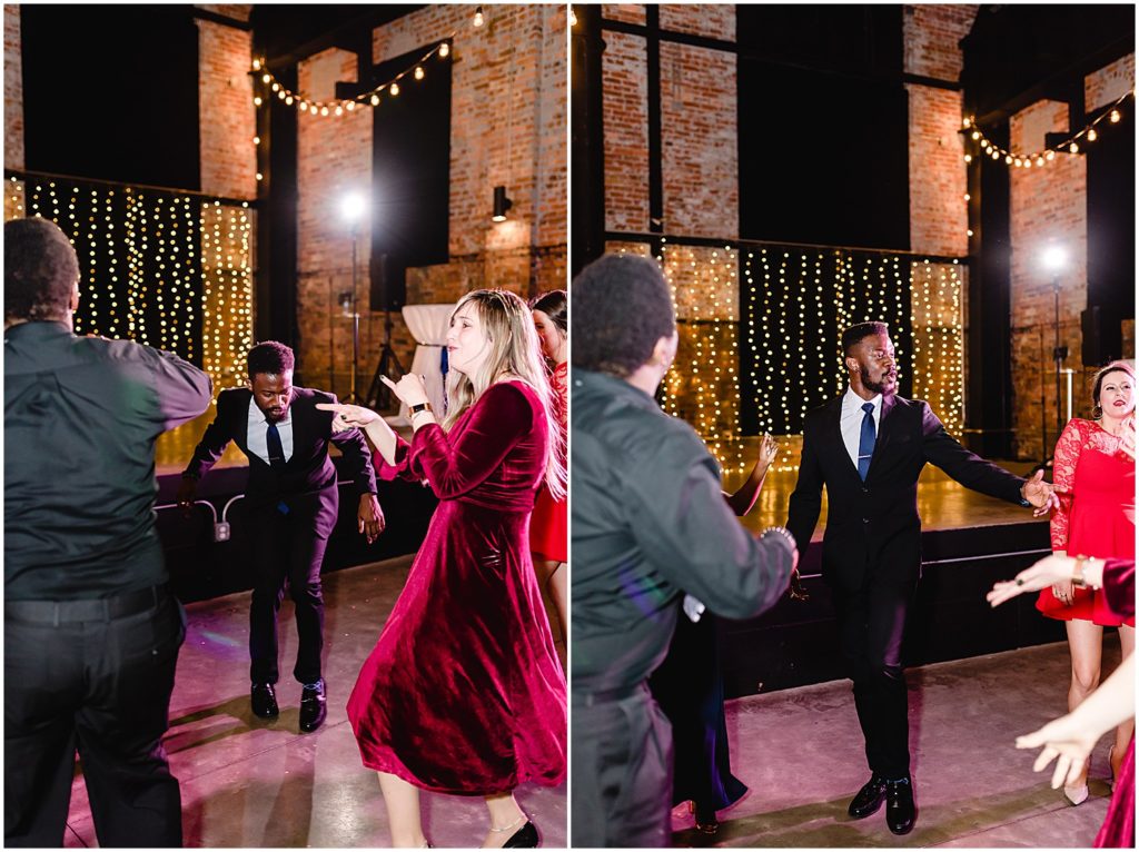 wedding guests dancing wedding reception