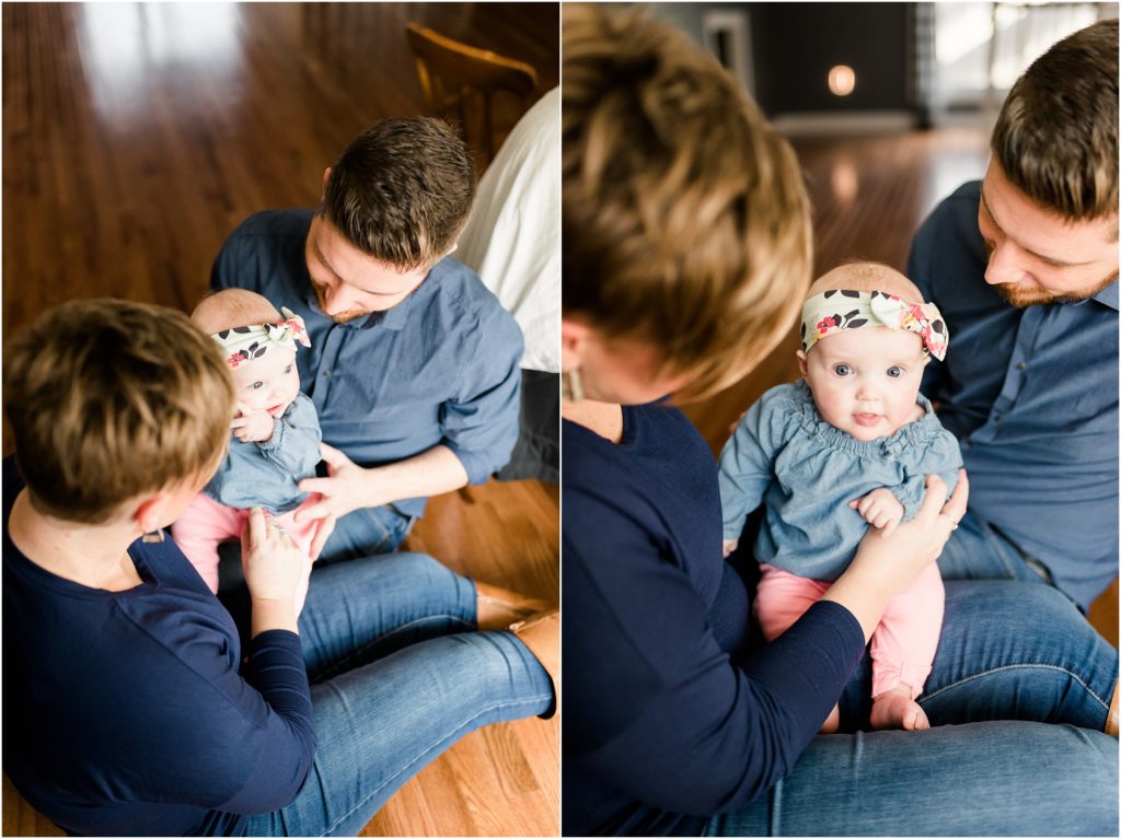 6 month old milestone session in the home in jefferson city, mo