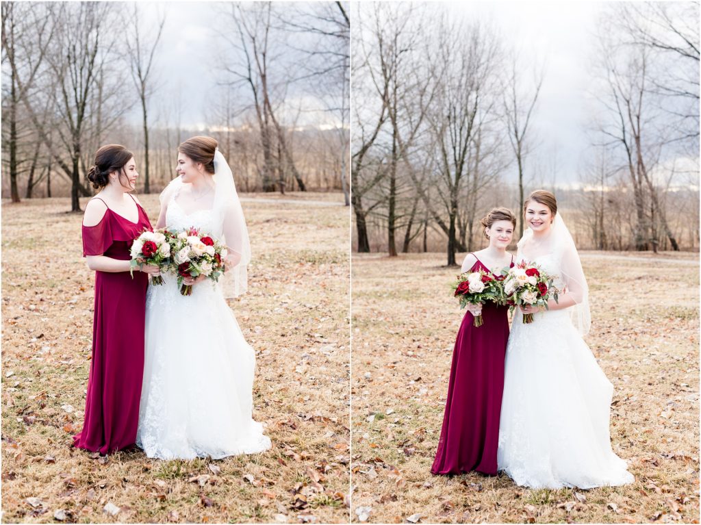 bride portraits with her sisters