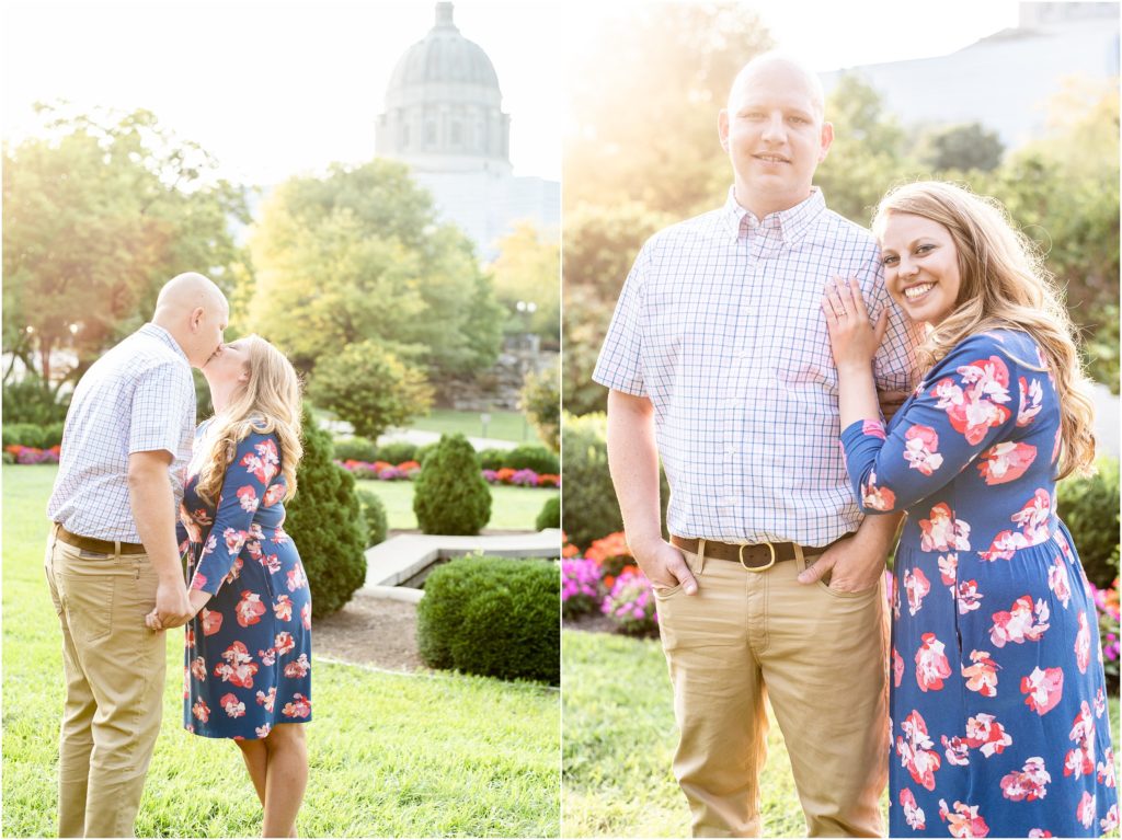 engagement photos with missouri state capitol in the background