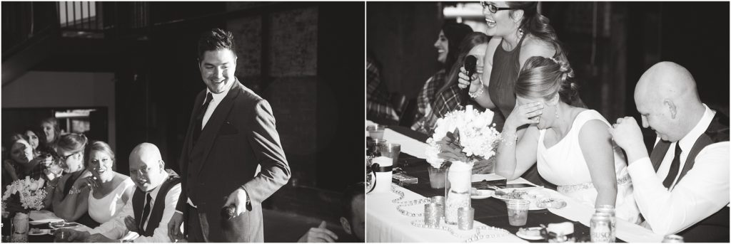 black and white images of best man and maid of honor speeches for millbottom wedding