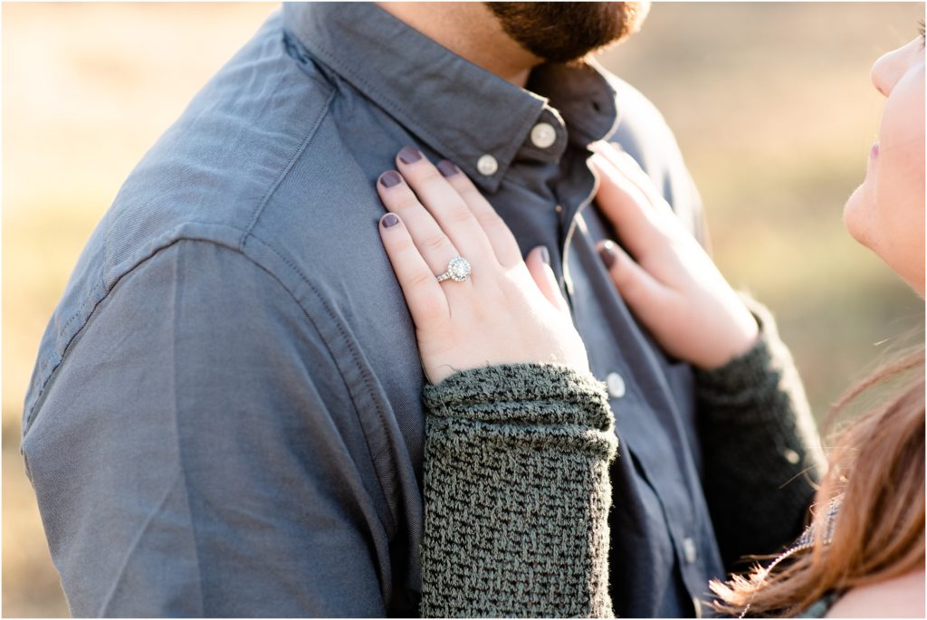 details of engagement ring during engagement session