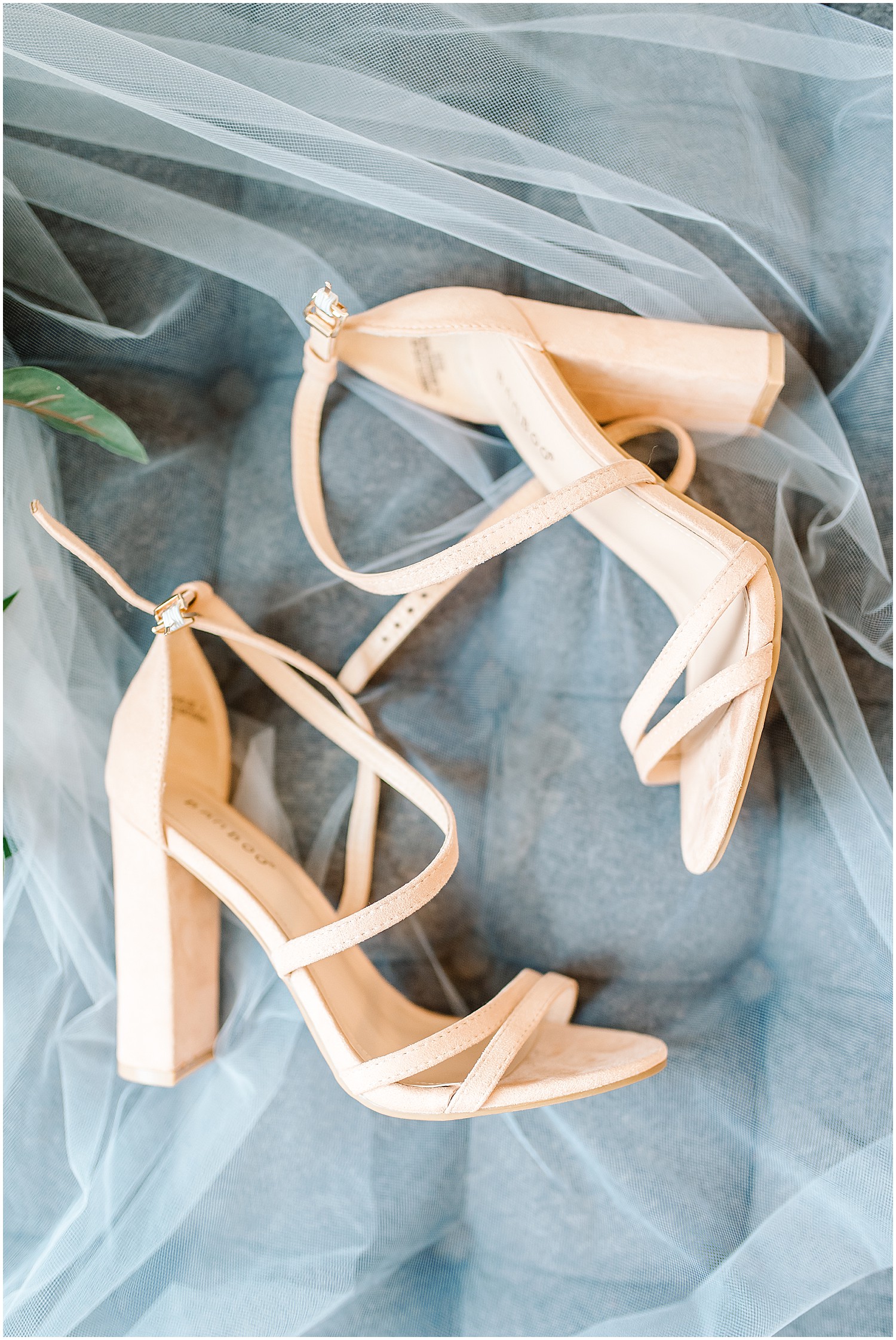 flat lay of bridal shoes
