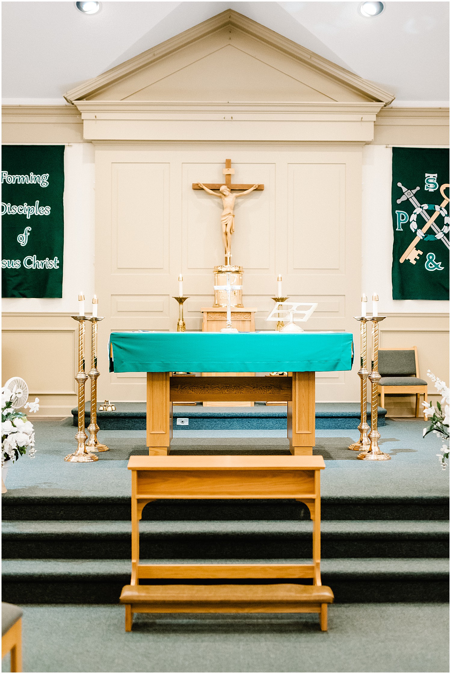 altar details of Catholic Church in Boonville, missouri