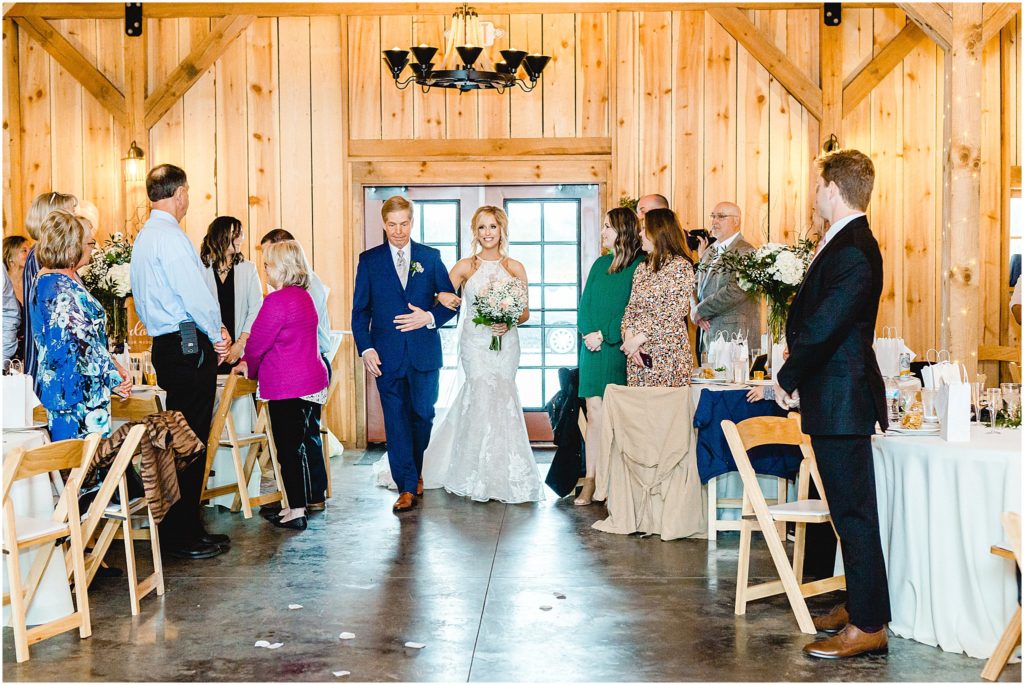 Aquila Barn indoor wedding ceremony