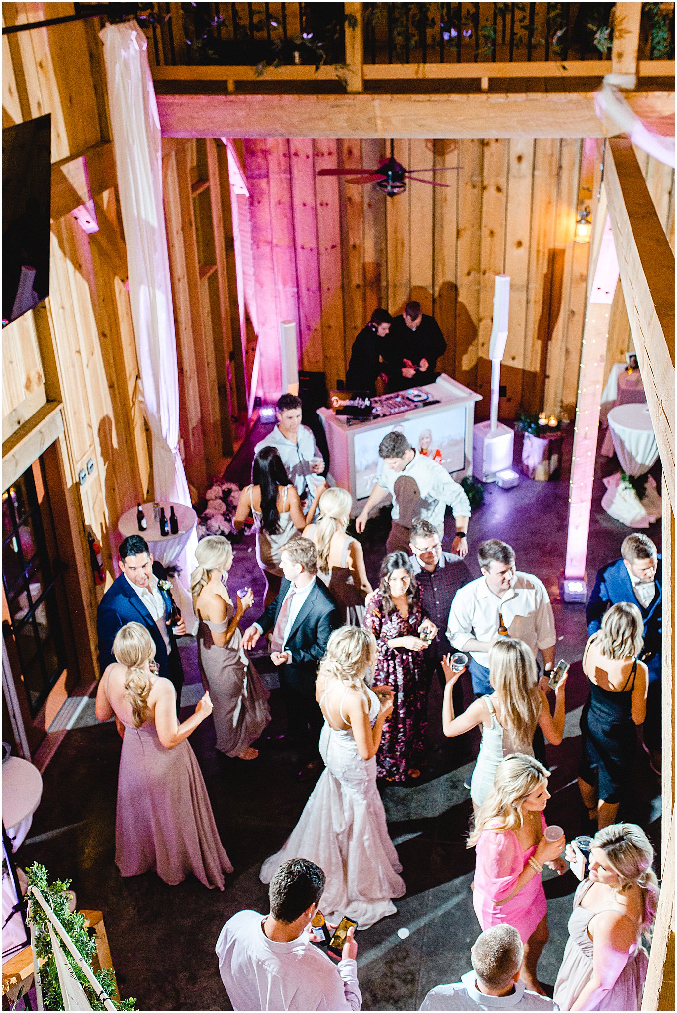 Aquila Barn indoor wedding reception dance