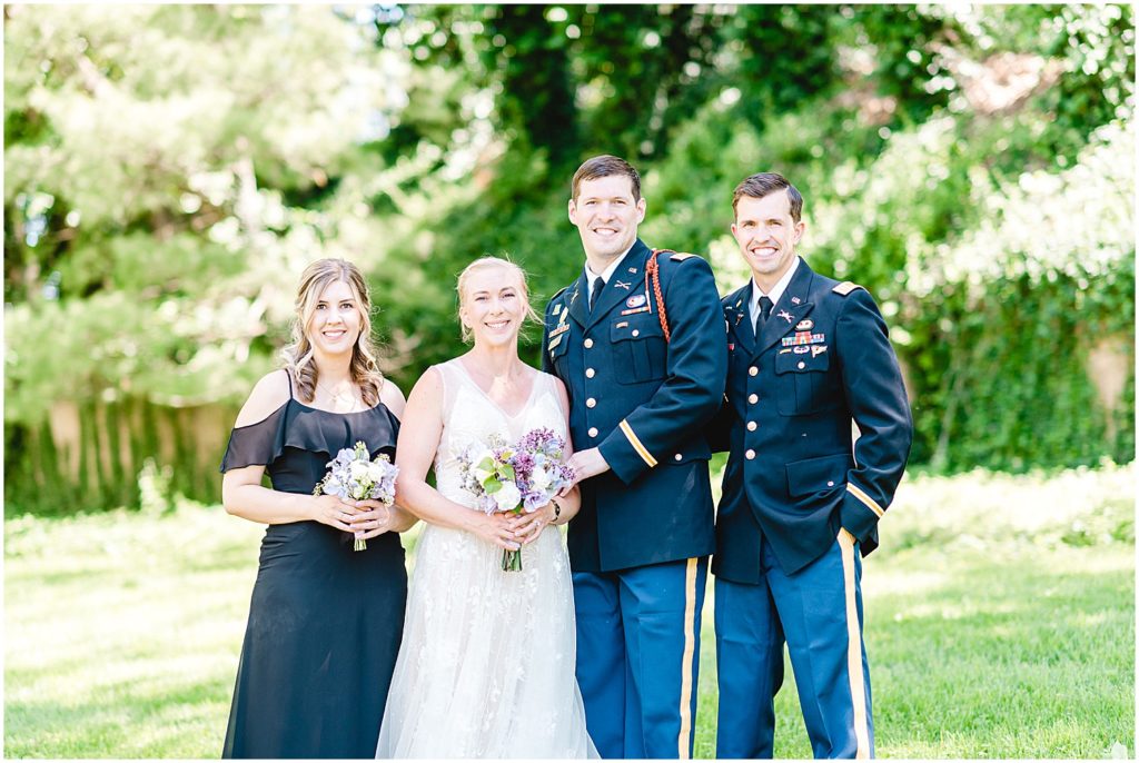 wedding party portrait military uniform 