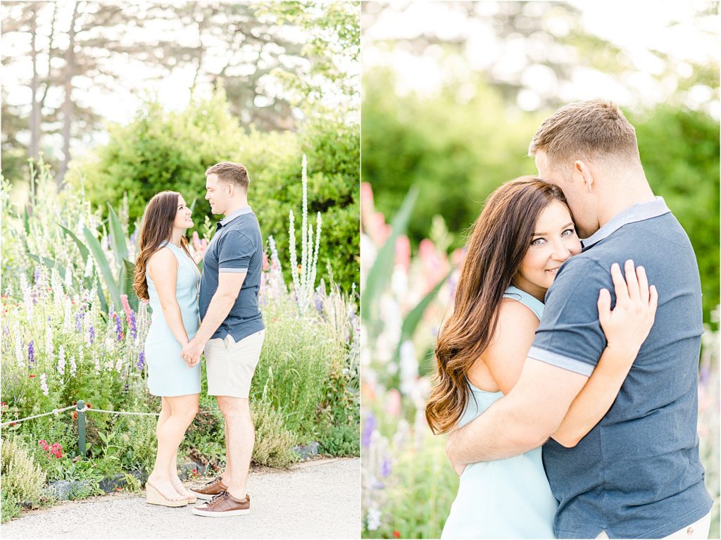 Forest Park St. Louis engagement session by lupine flowers