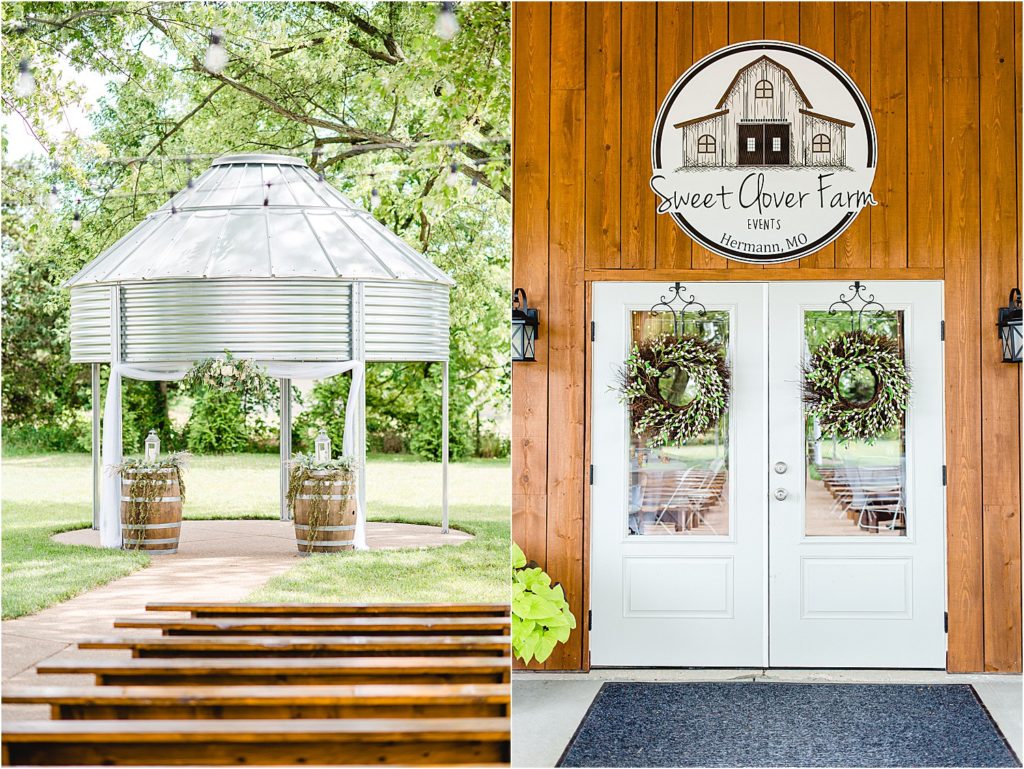 outdoor venue details of sweet clover farms in Hermann, mo