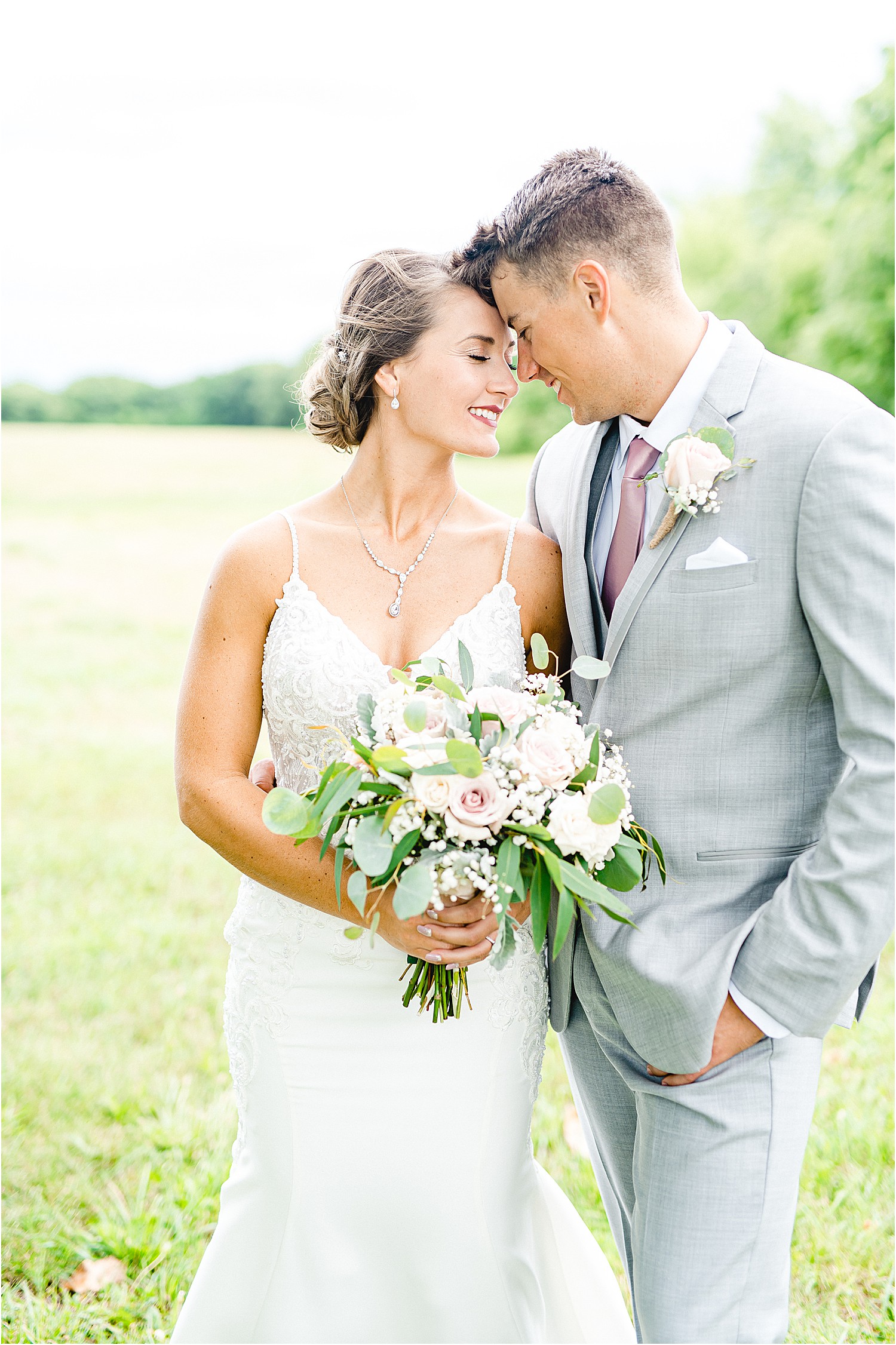 bride and groom photos outside sweet clover farms